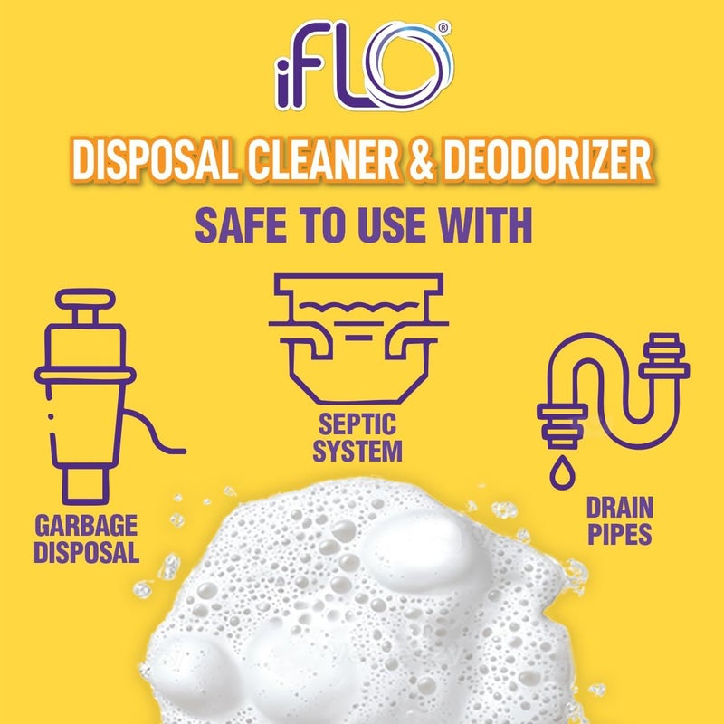 iFLO Foaming Garbage Disposal Cleaner Pods with iFLOBiotic – Powerful Garbage Disposal Foaming Action for Sink, Food Waste & Odor Removal – Disposal Cleaner Pods, 6 Pack - Image 3